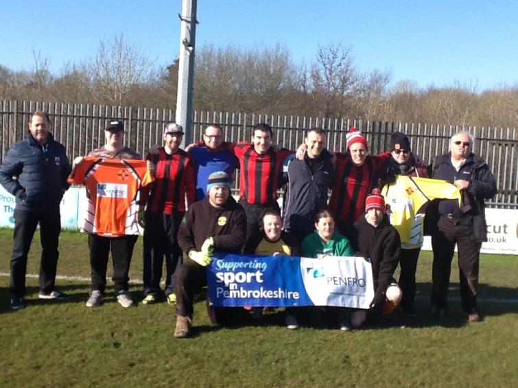  Cleddau Warriors Football Club in their new kit prior to the West Wales disability football league 